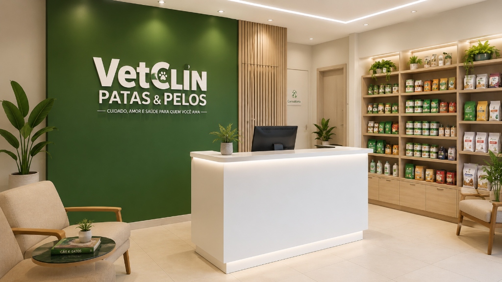 Recepção moderna da VetClin São João